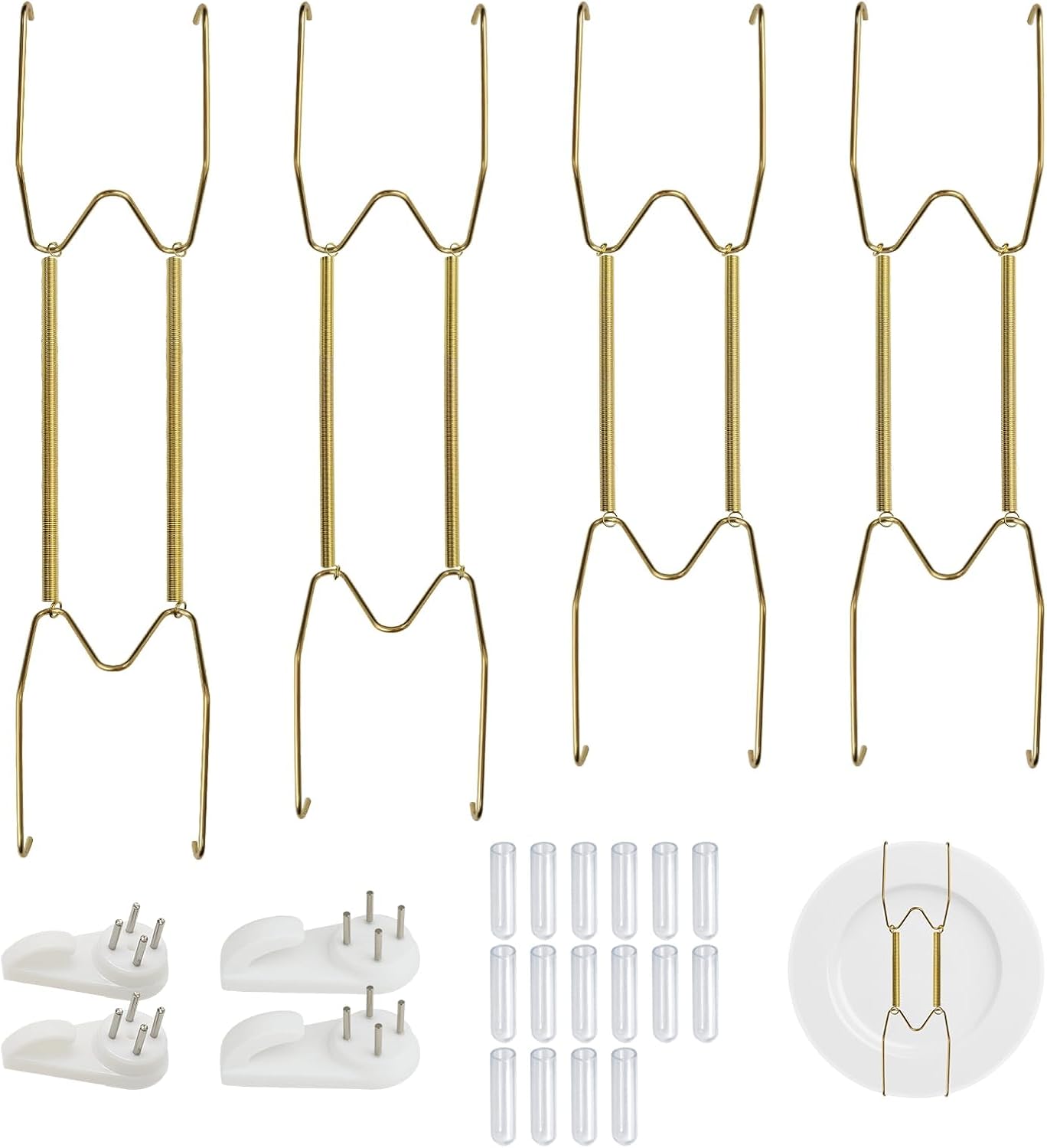 Perchas para placas pared set 4 soportes ajustables acero inox