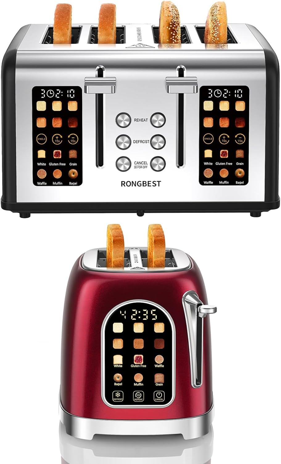 Panini 4 rebanadas acero inox con pantalla digital