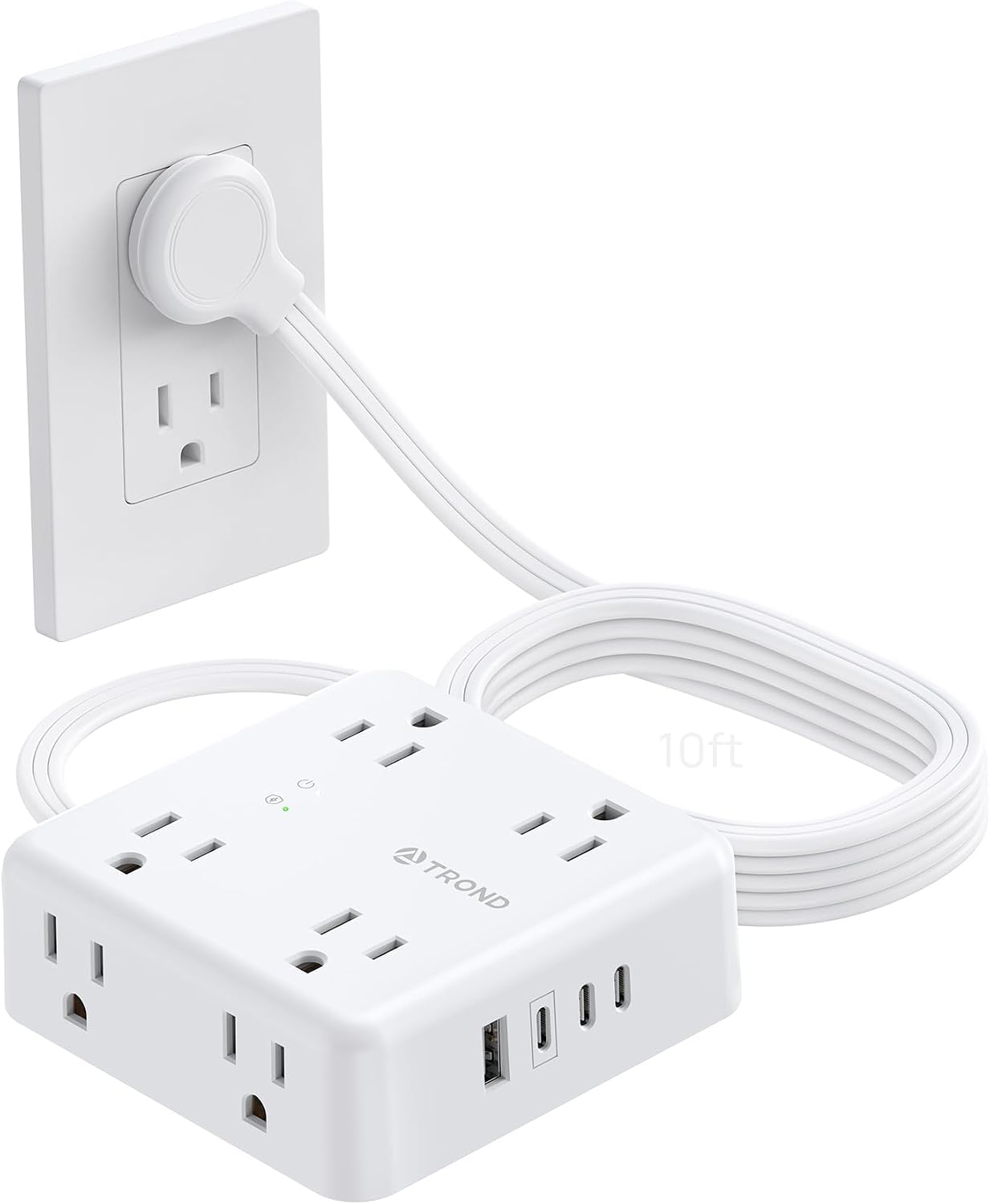 Regleta extensión 10ft 8 tomas 4USB 1625W