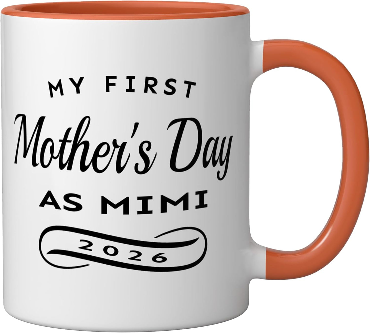 Taza cerámica Mi primer Día de la Madre como Mimi naranja/blanca