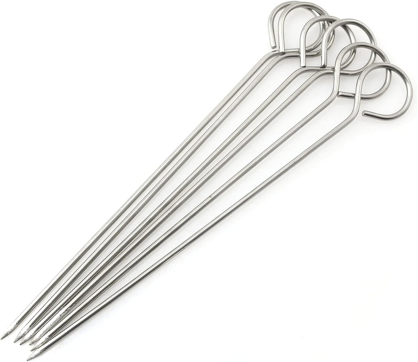 12 Brochetas Acero Inox para Barbacoa 6 y 8pulg