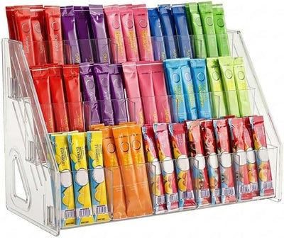 Organizador de paquetes de bebidas acrílico 15 ranuras 3 niveles