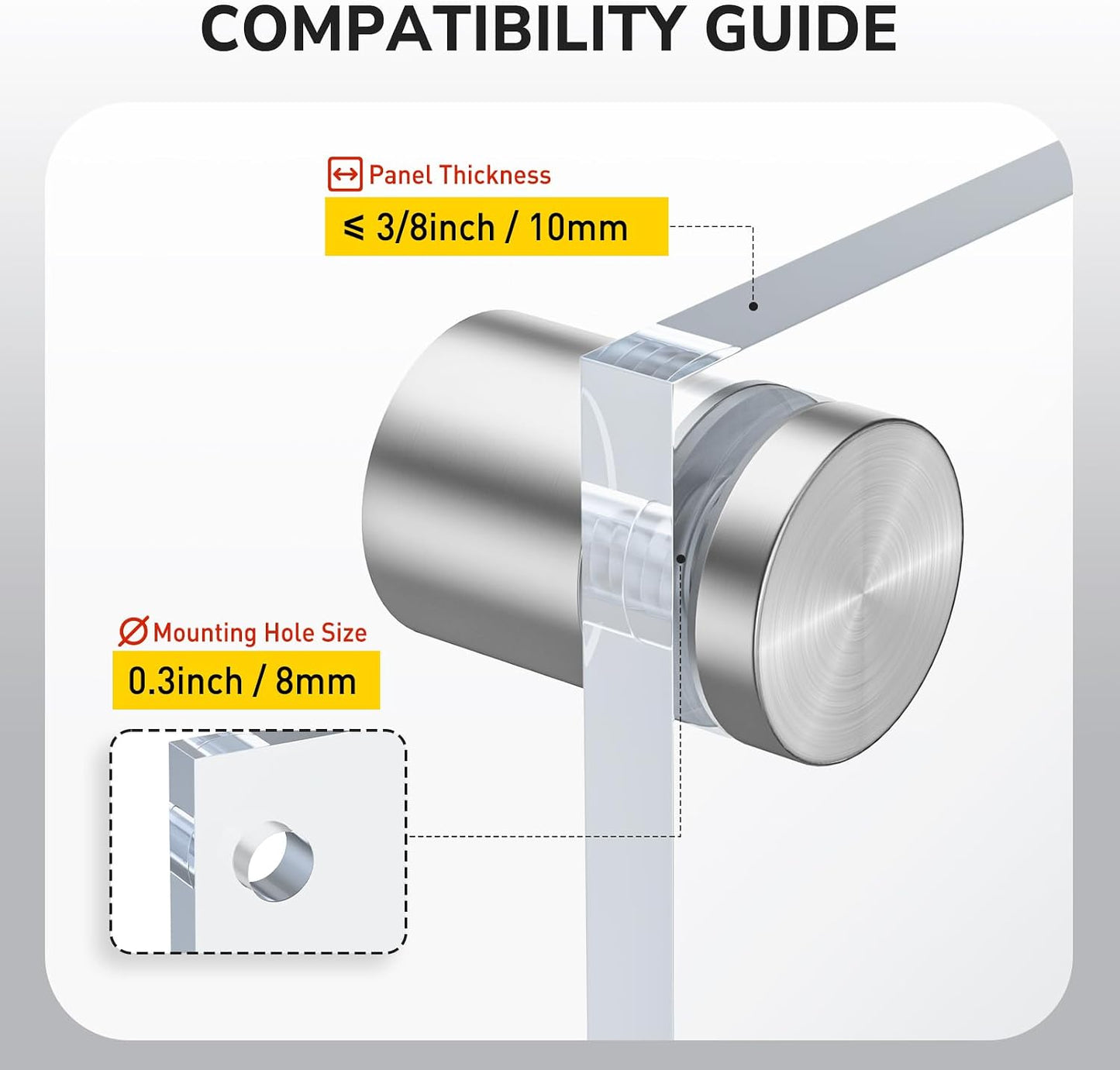 Soporte colgar marcos fotos acero inox 1x1pulg plateado