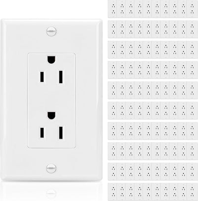 Toma corriente decoradora 15A/125V cert UL blanco set 100
