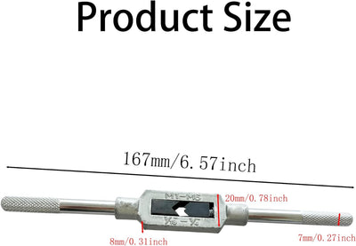 Mango llave ajustable métrico M1-M6 acero 1/16-1/4"