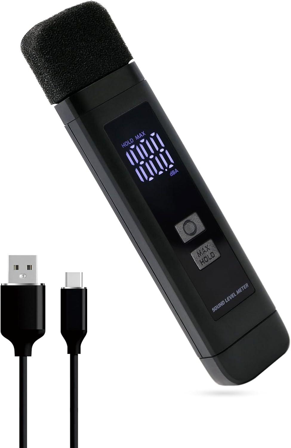 Medidor decibelios LCD con retención datos 30-130dB