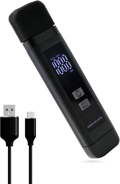 Medidor decibelios LCD con retención datos 30-130dB
