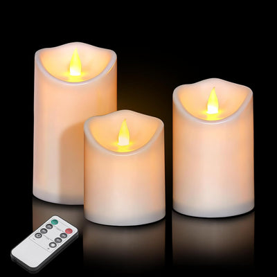 Velas parpadeantes sin llama 4-6 pulg 8 teclas temporizador 3 pzas