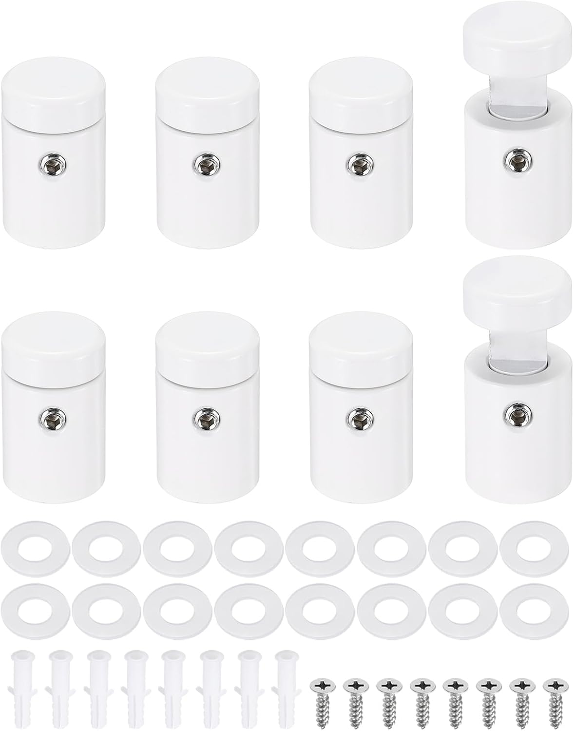 8 Pzas Soportes Aluminio 5/8x3/4 Blanca para Señalización Acrílica