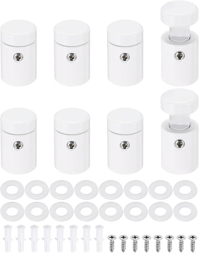 8 Pzas Soportes Aluminio 5/8x3/4 Blanca para Señalización Acrílica