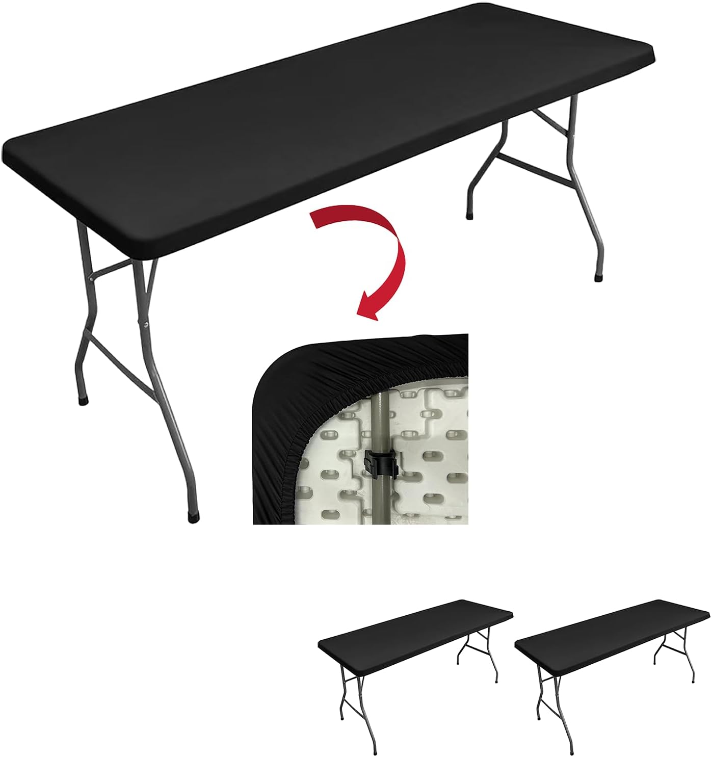 Mantel rectangular elástico de poliéster reutilizable 36x48 pulgadas 2 unidades