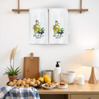 Toallas cocina aceite oliva italiano decorativas 16x24pulg
