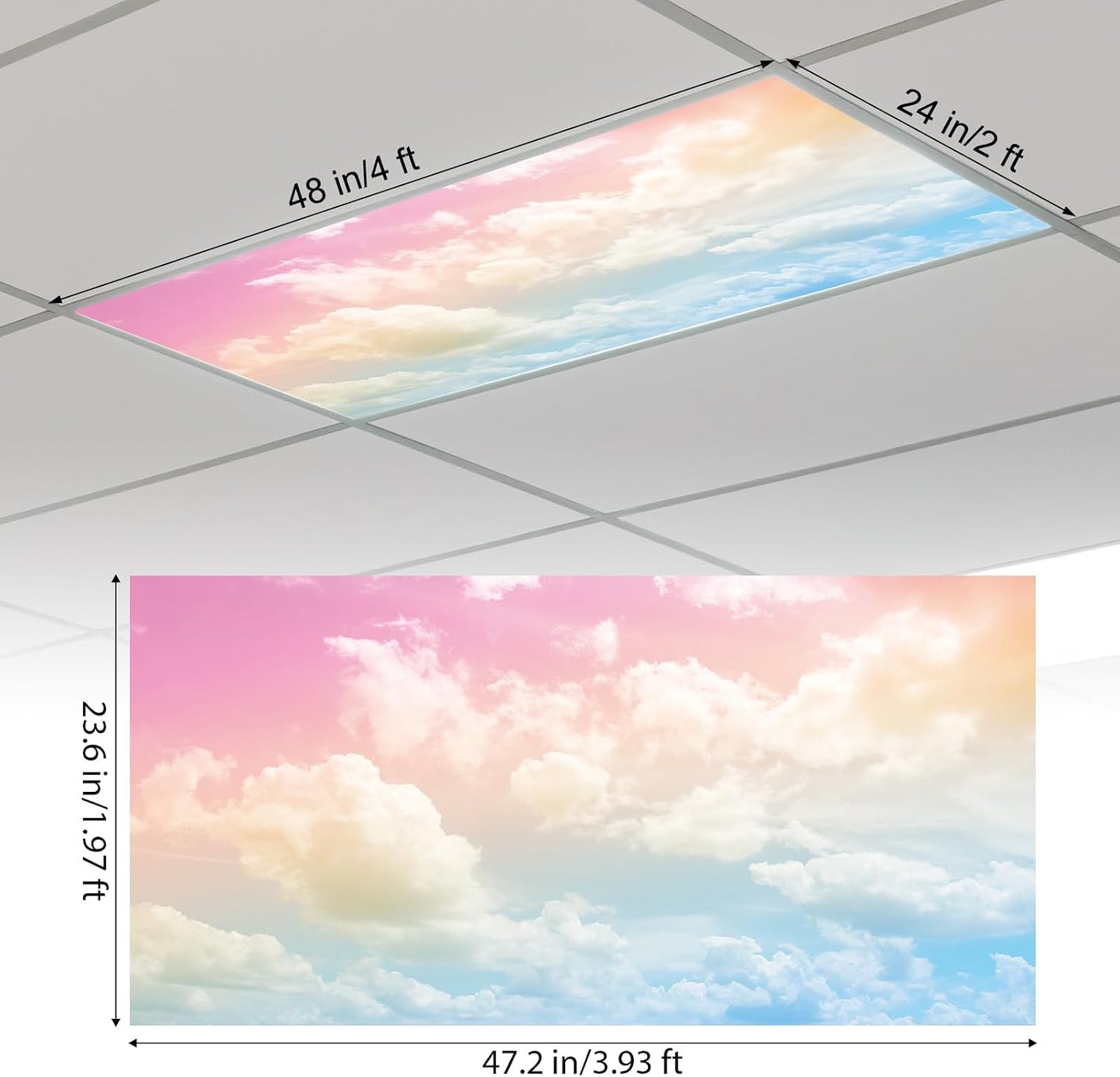 10 Pzas Cubierta Luz Fluorescente con 10 Imanes 2x4pies
