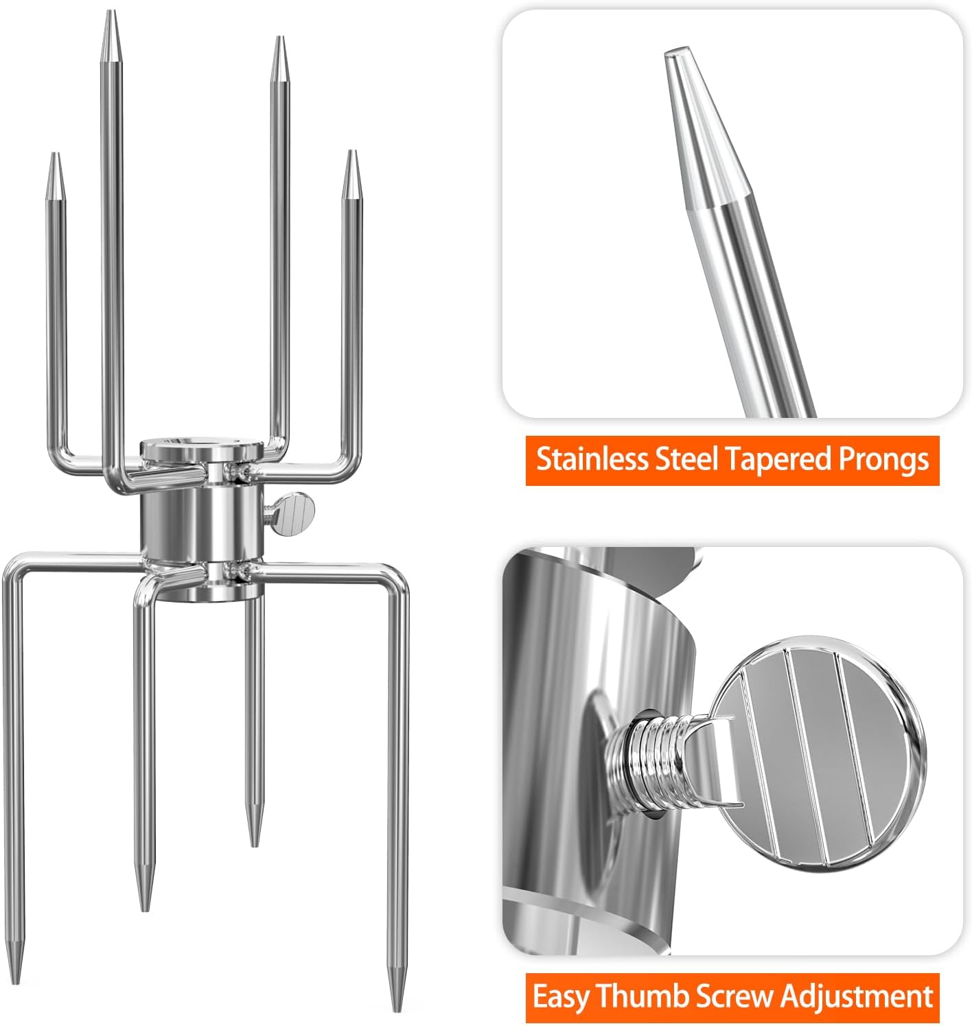 Tenedor asador doble cara 4 puntas 5/16pulg 2uds