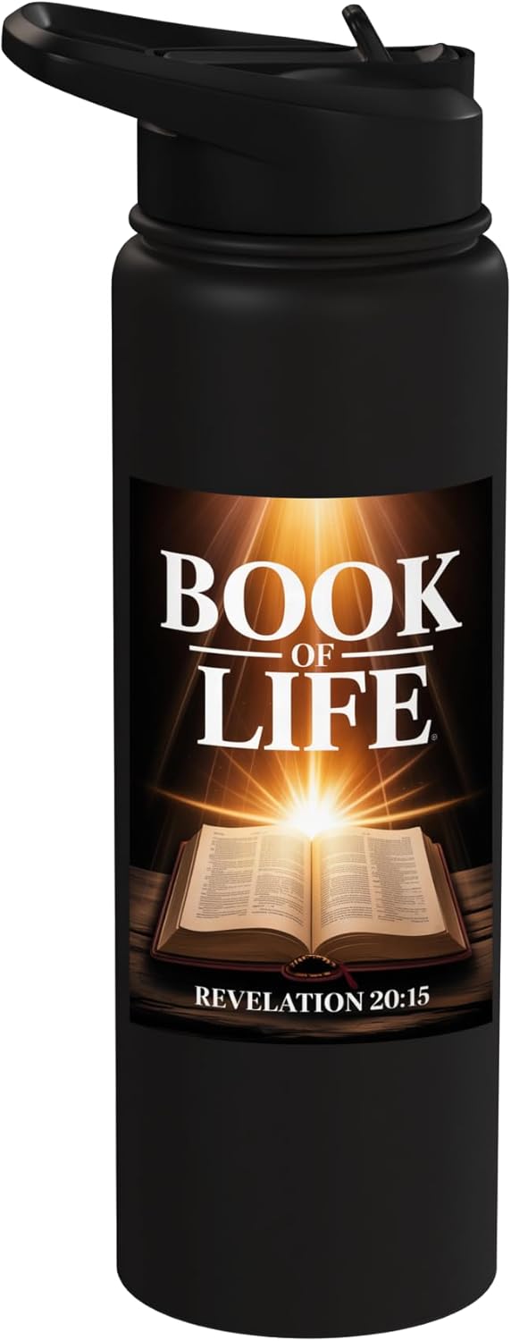Botella de agua acero inoxidable aislada inspirada en la fe cristiana