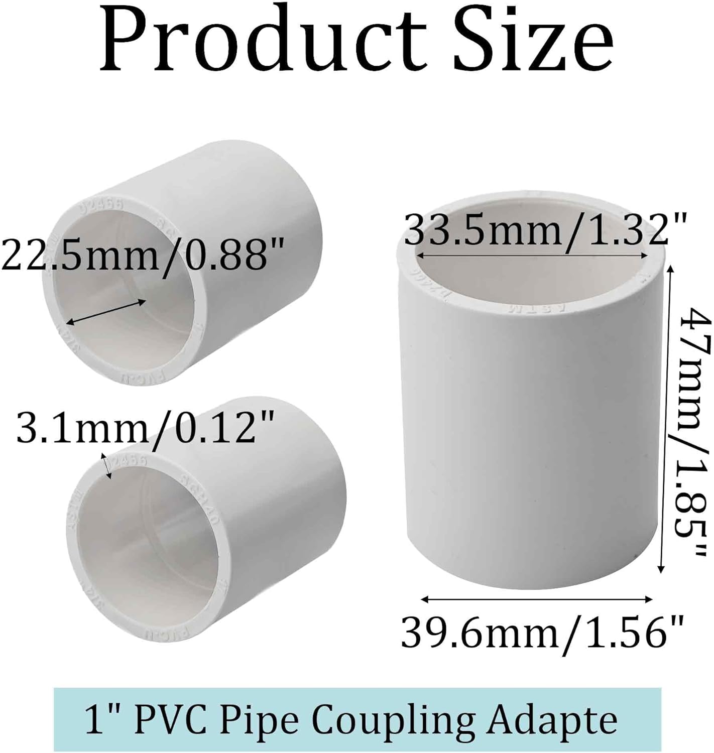 10 Conectores PVC SCH40 1pulg Enchufe x Zócalo