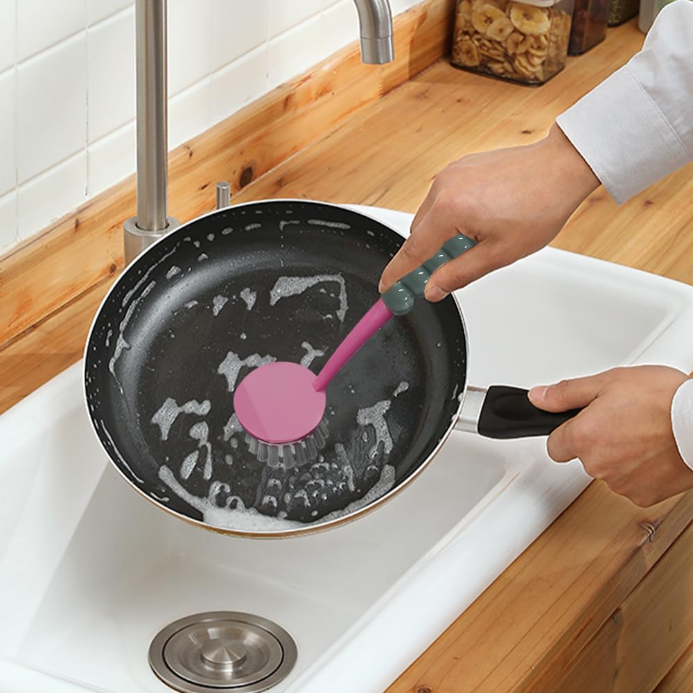 Set 6 Cepillos Limpieza Cocina Baño Uso Doméstico Morado