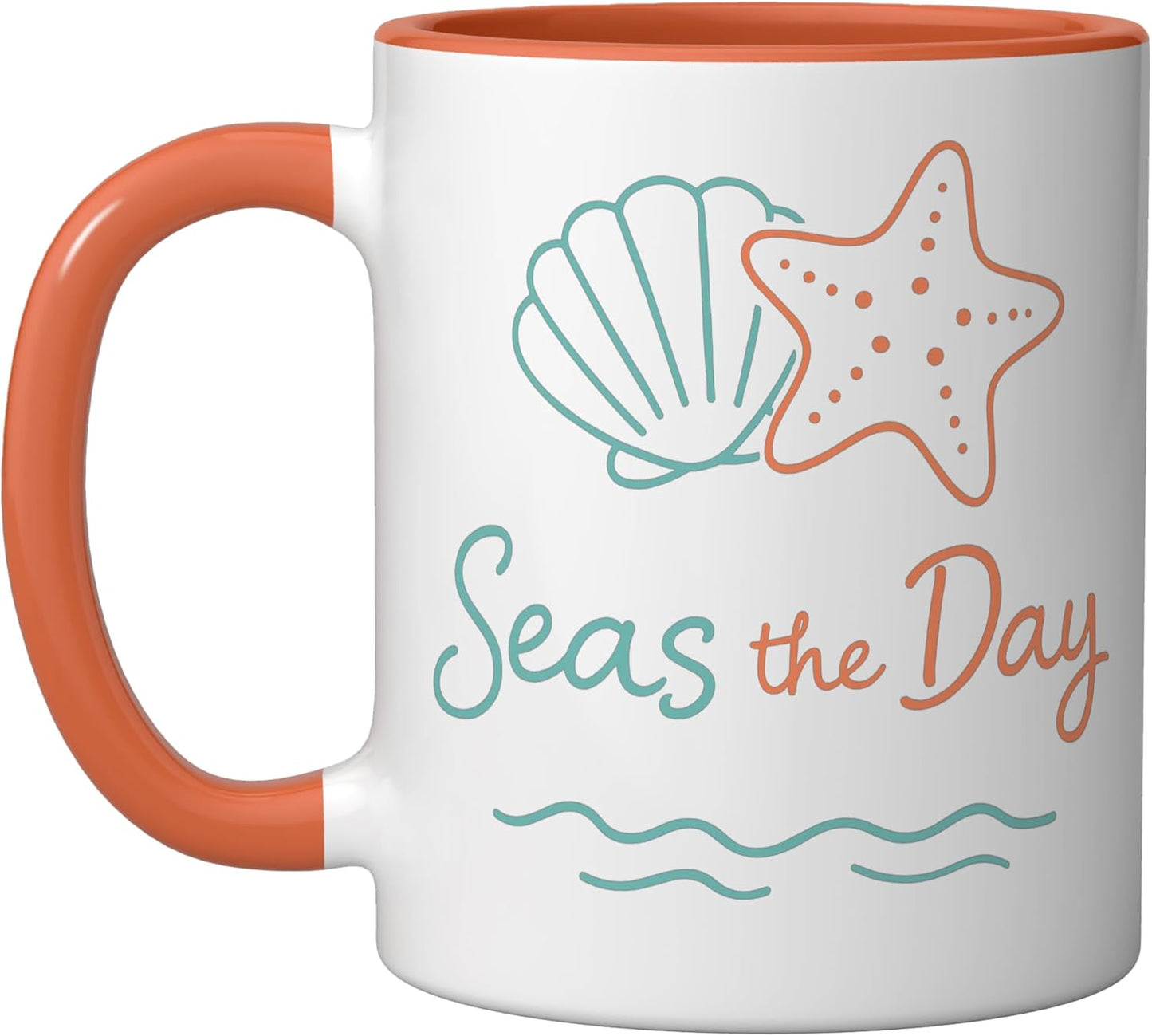 Taza cerámica Seas The Day naranja/blanca