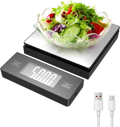 Báscula cocina digital acero inox 11lb LCD retroiluminado con tara