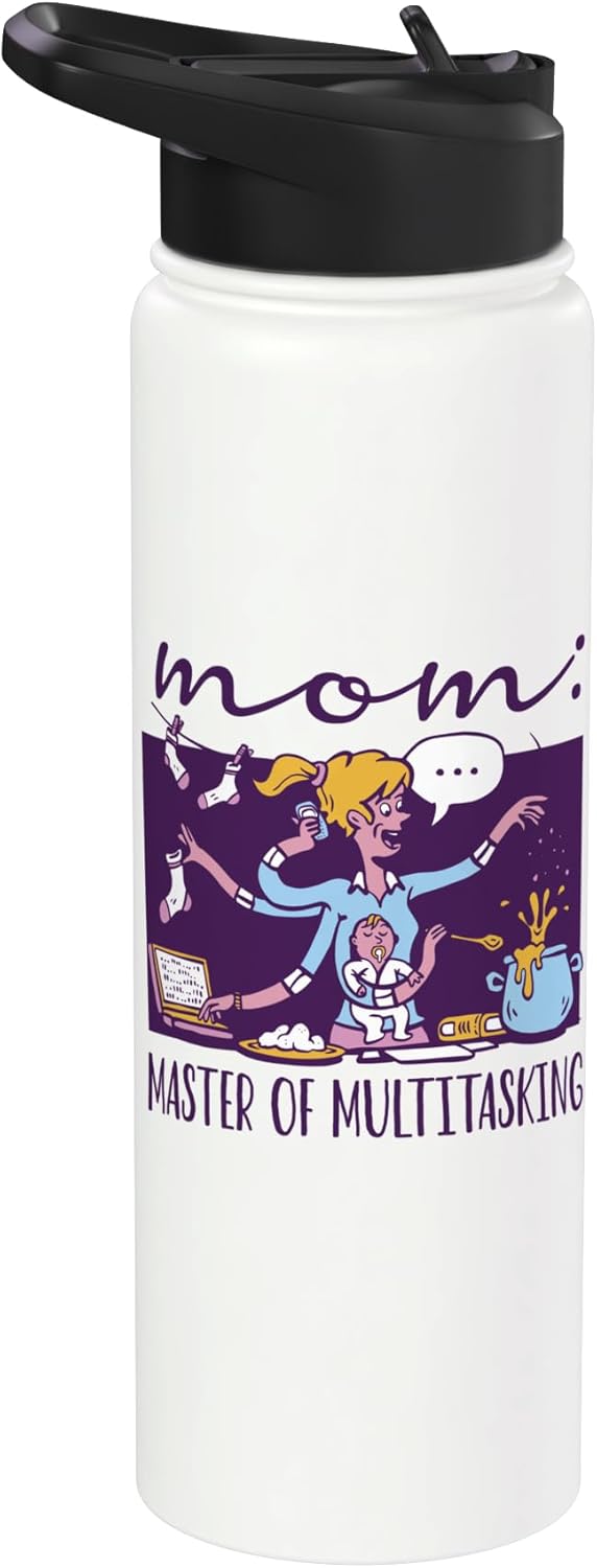 Botella de agua acero inoxidable aislada para mamá multitarea