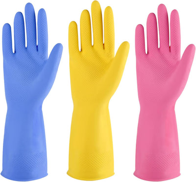 Guantes goma reutilizables para lavar platos hogar