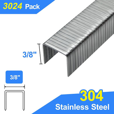 Grapas T/50 acero inox 3/8pulg 3024uds comp