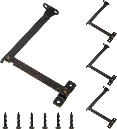 4 Bisagras Latón Antiguo Soporte Tapa Plegable Caja Madera