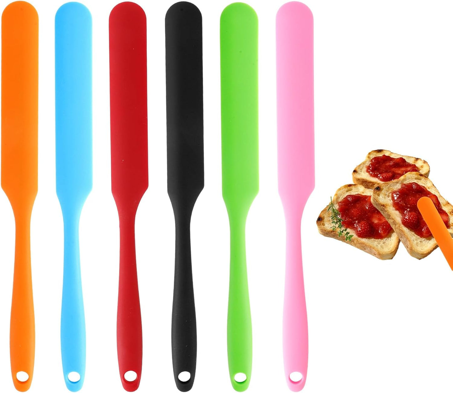 Juego 6 Espátulas Silicona Raspador Tarros Antiadherente