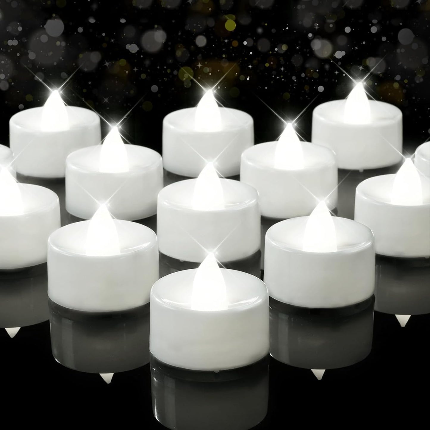 Set 100 Velas LED Pilas Luz Blanca Parpadeante