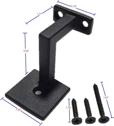 Soportes cuadrados barandilla escalera 1 negro texturizado
