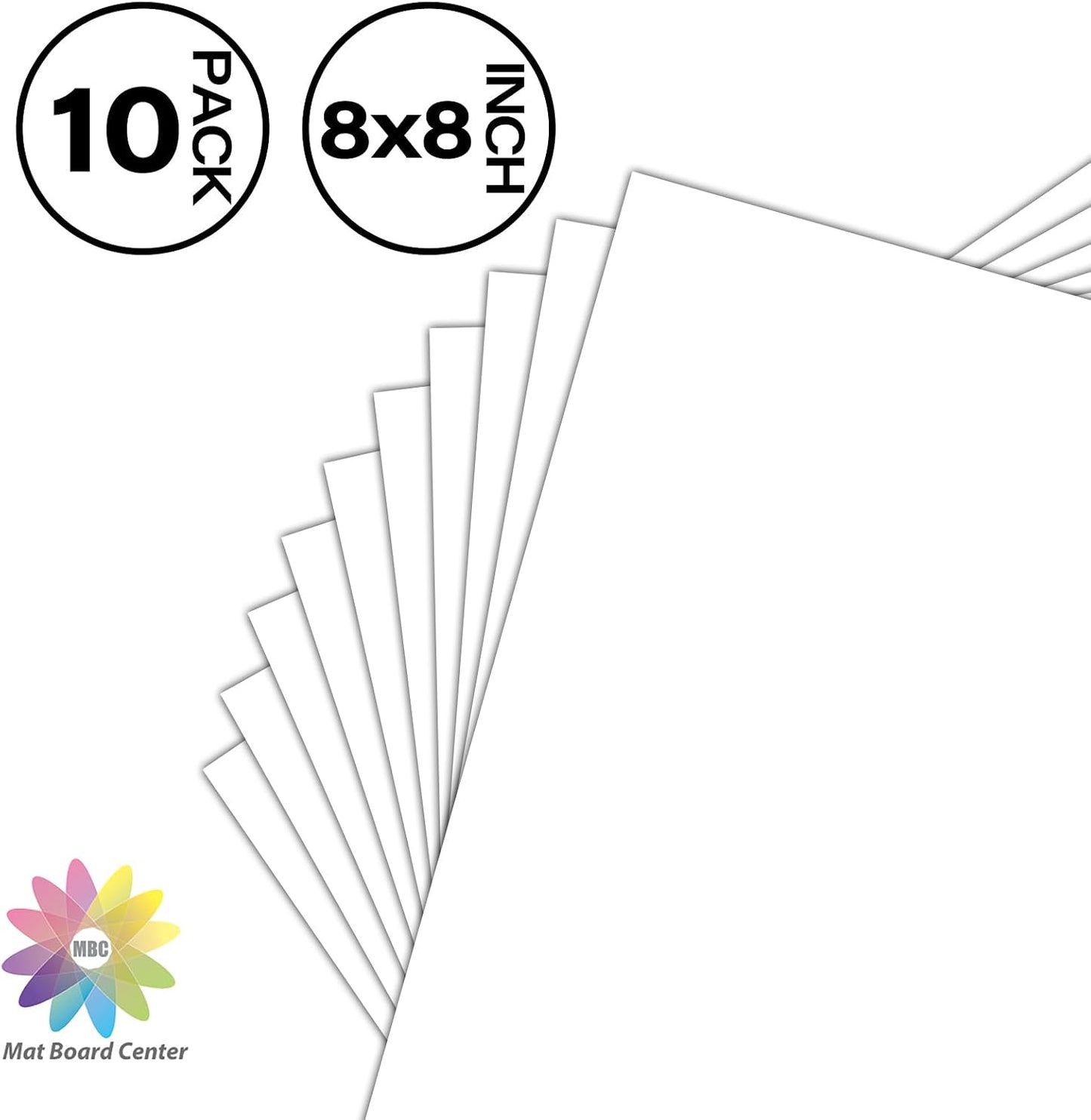 Tableros respaldo blanco 8x8 cartón para artes 10 pzas