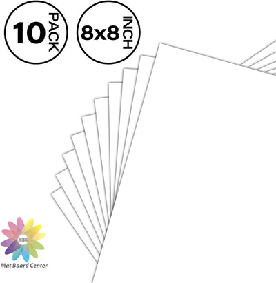 Tableros respaldo blanco 8x8 cartón para artes 10 pzas