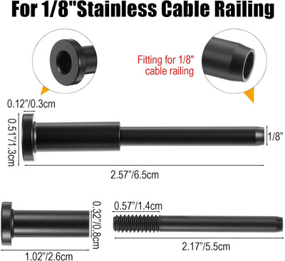Accesorios barandilla cable negro comp 20uds T316 acero inox