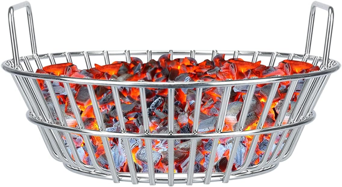 Cesta carbón acero inox 14pulg para huevo verde