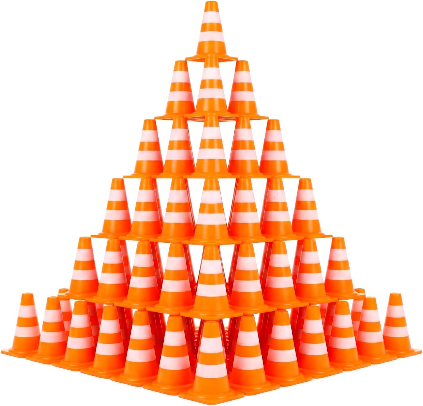 50 Mini Conos Tráfico Naranja Plástico Juguete