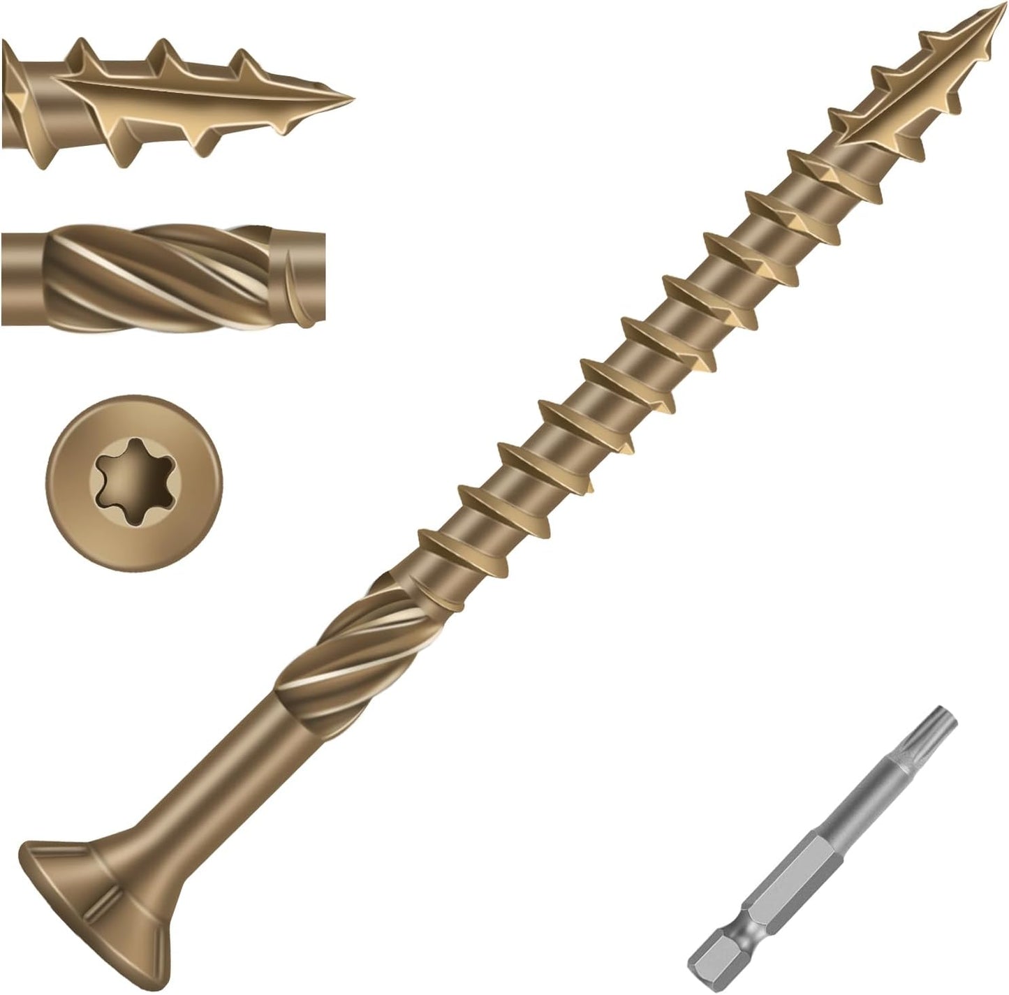 Tornillos deck bronce torx T25 resistentes a la corrosión 87uds