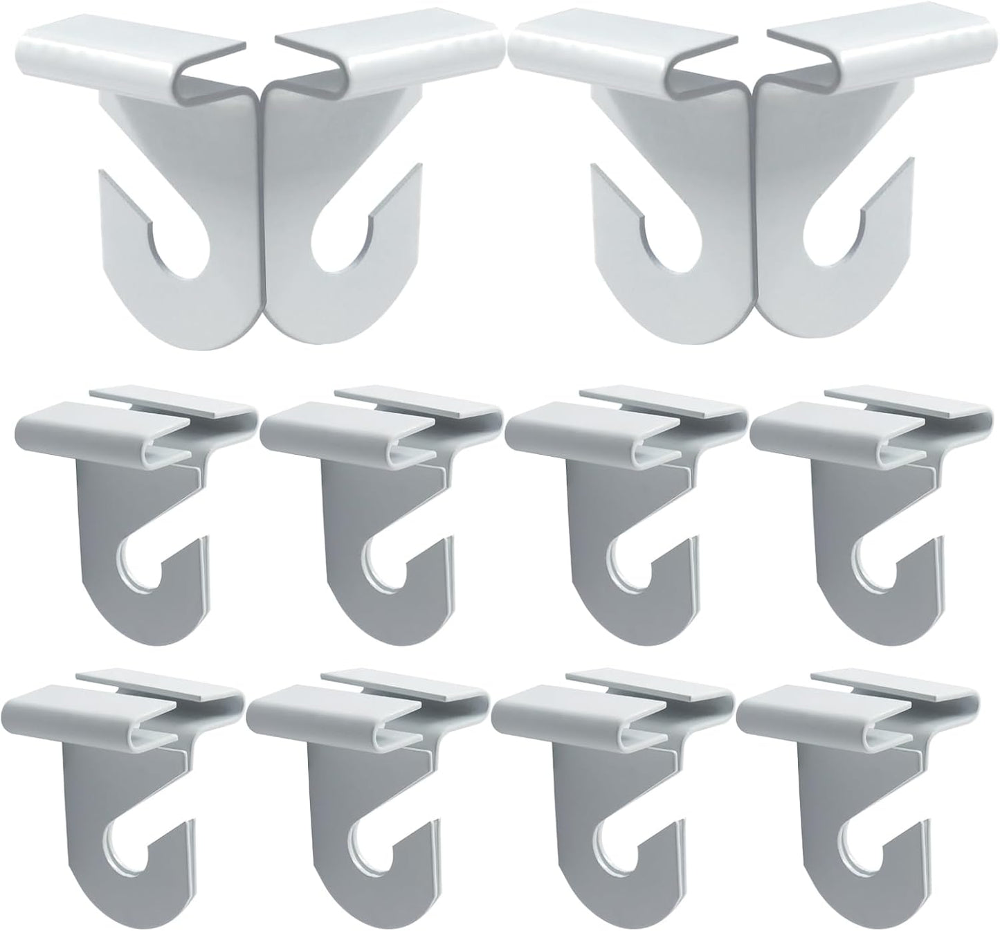 10 Pzas Ganchos Techo Aluminio Blanco Colgantes