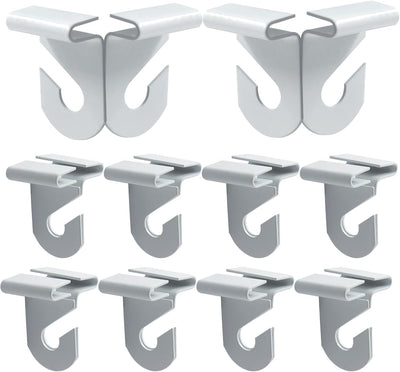 10 Pzas Ganchos Techo Aluminio Blanco Colgantes