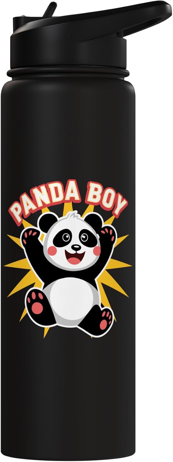 Botella de agua acero inoxidable panda para niños