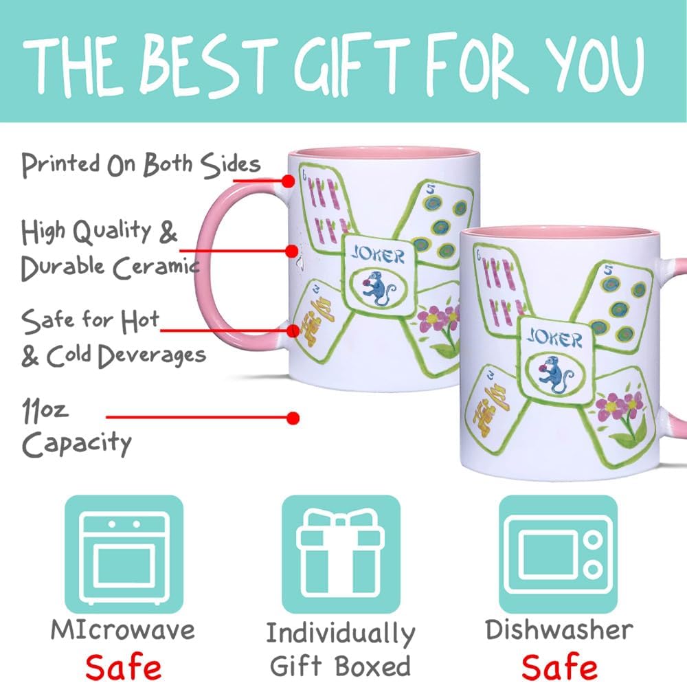Taza de Mahjong para mujeres amantes del juego