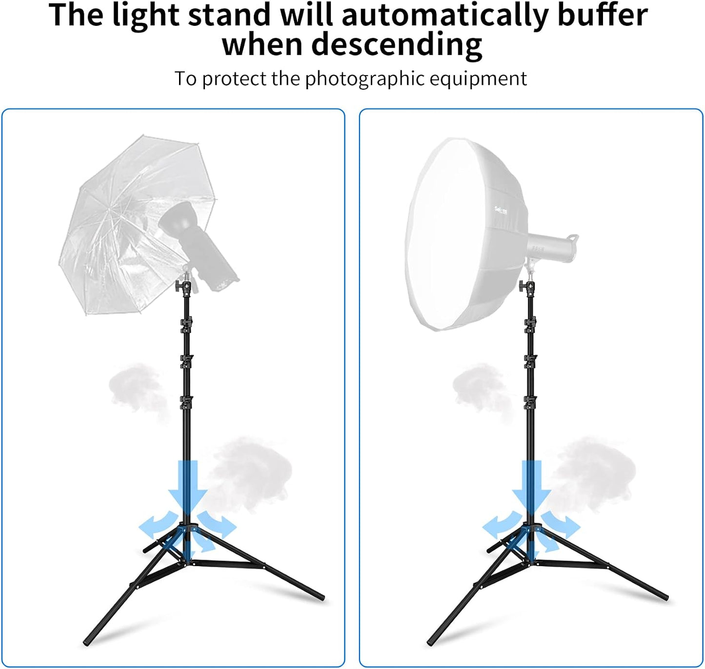 Soporte luz foto aluminio trípode reflector paraguas