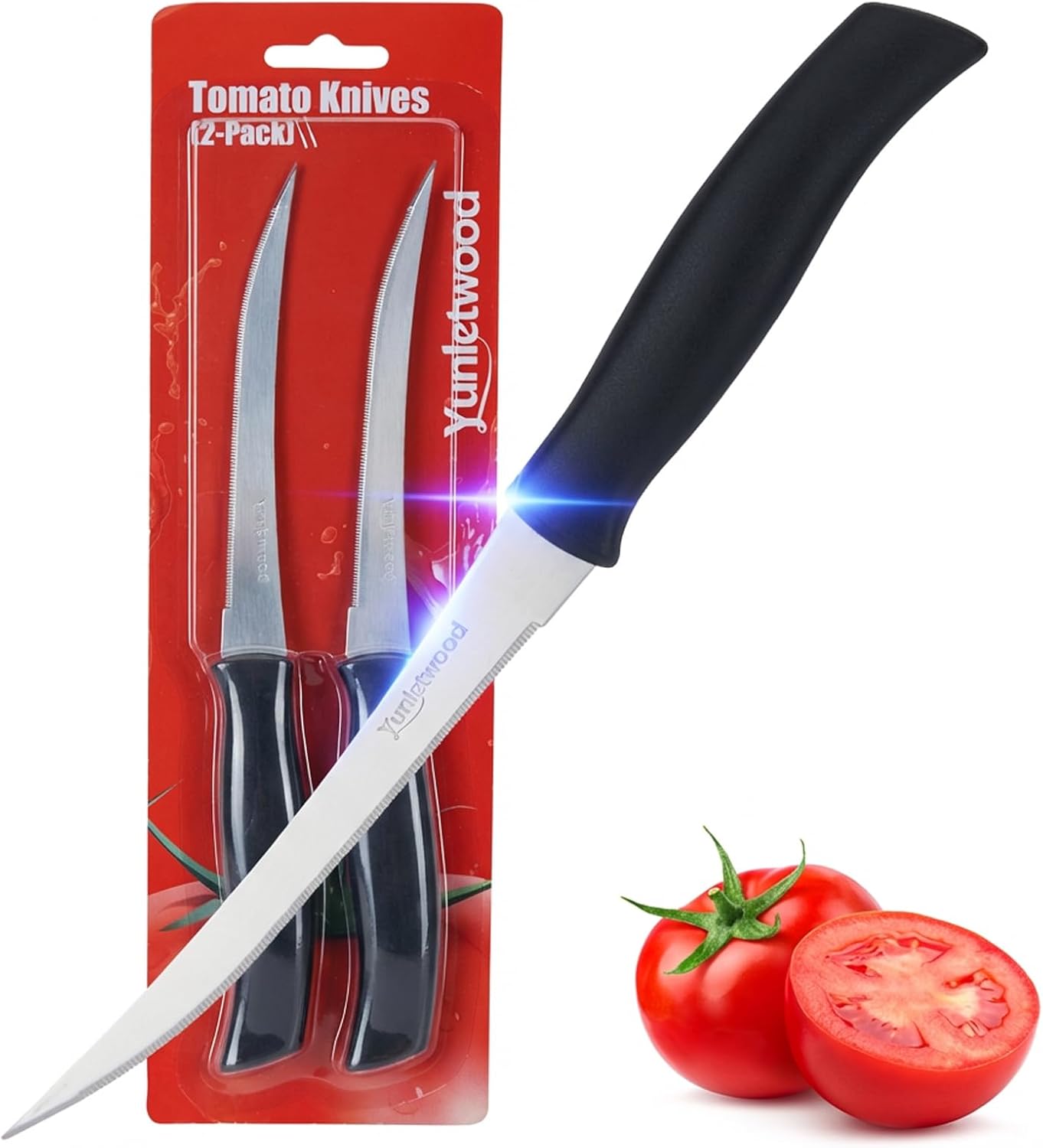 Cuchillo para tomate 3ª generación con hoja de acero inoxidable dentada y mango ergonómico