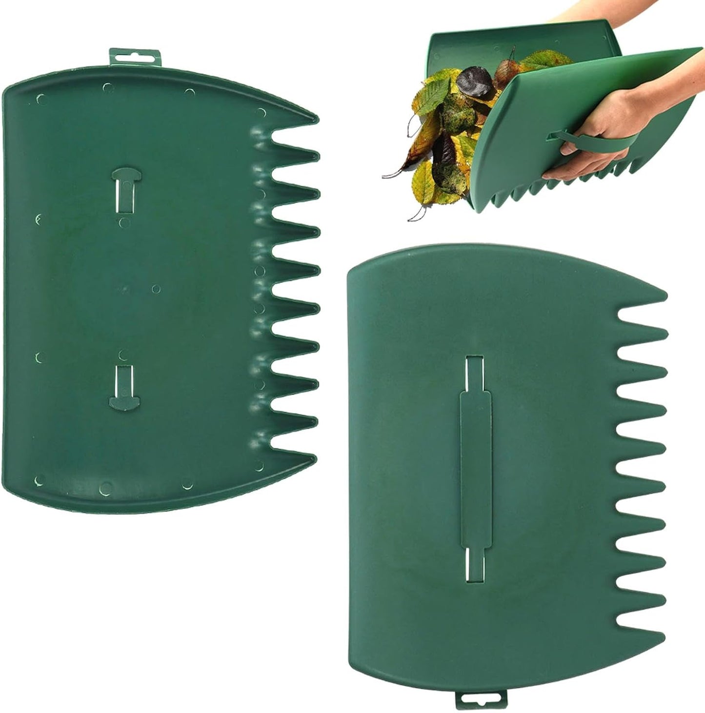 2 Rastrillos Mano para Recoger Hojas Césped Jardín