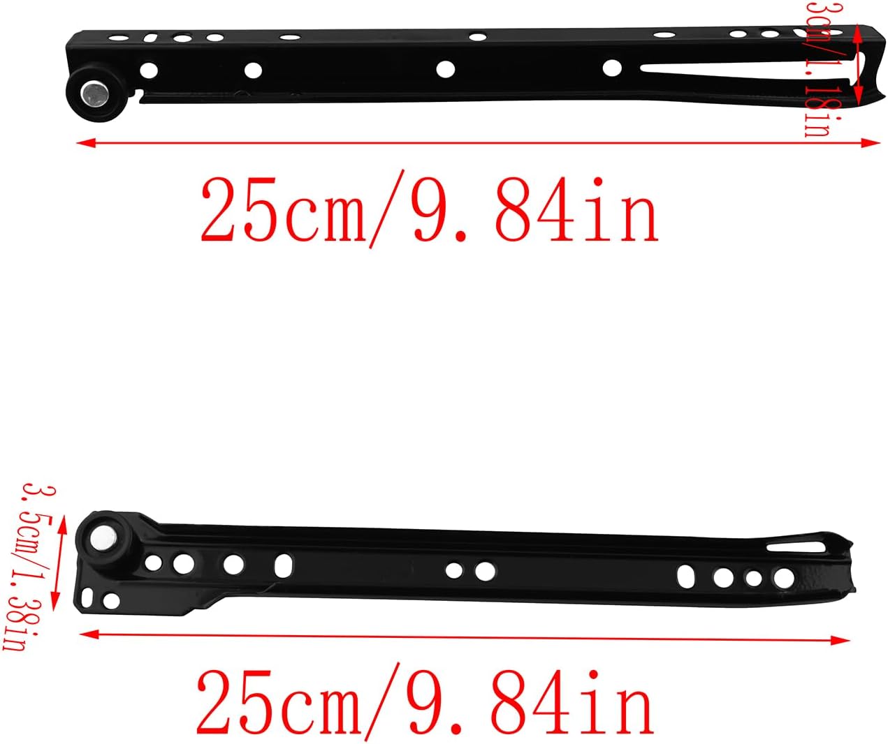 Set 4 Rieles Acero Laminado Negro para Cajones Tocador