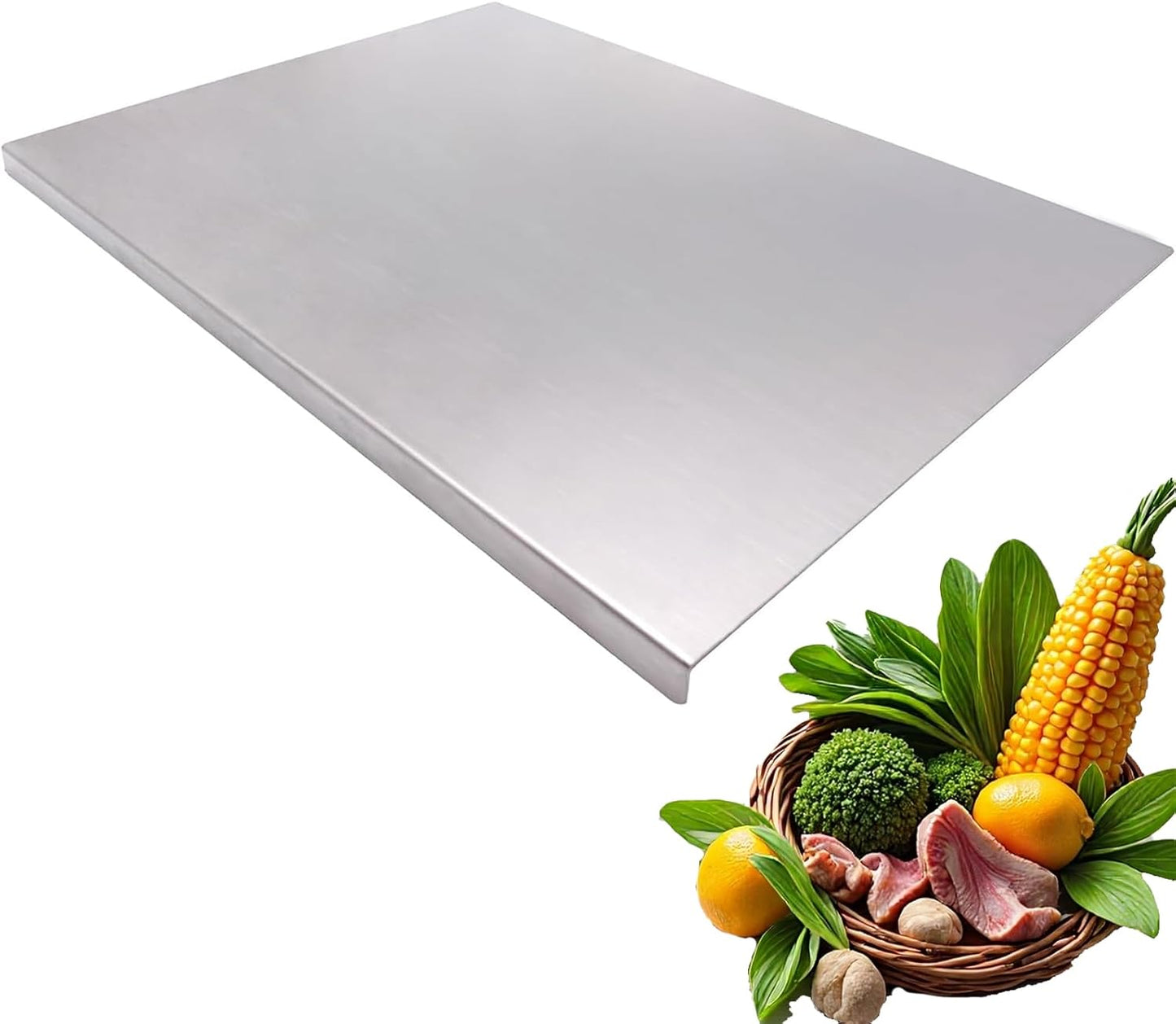 Tabla cortar acero inox gran tamaño 35.5x22.8pulg