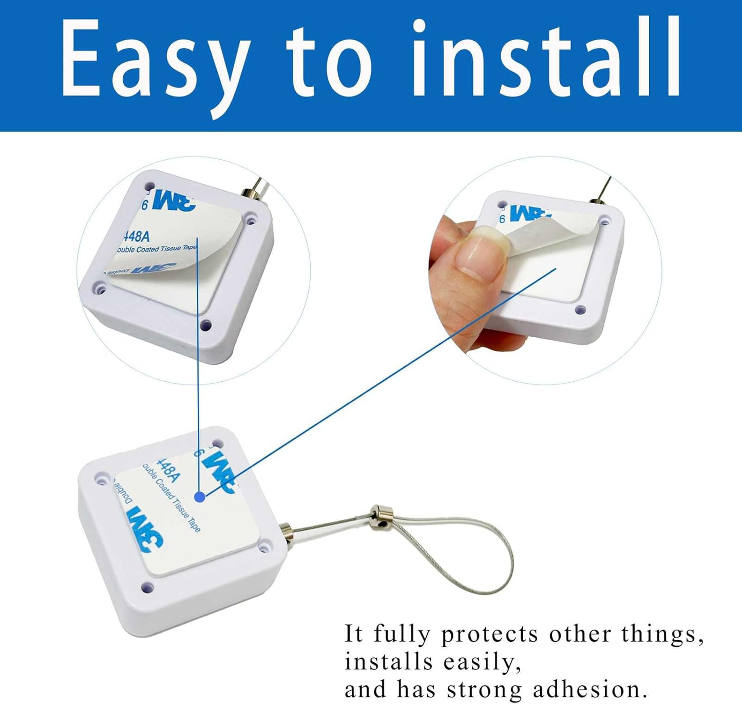 Candado retráctil ABS control remoto acero inox