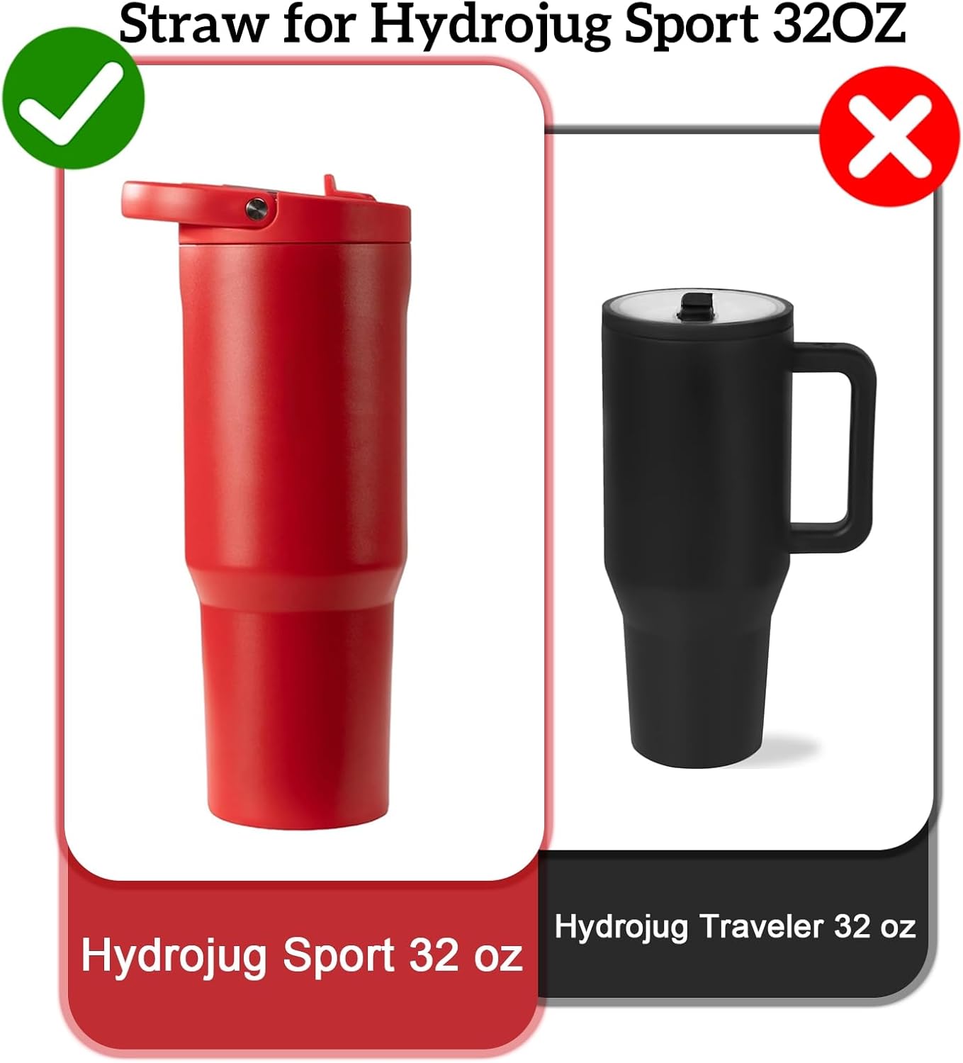Popotes reutilizables para vaso Hydrojug Sport de 32 oz paquete de 4