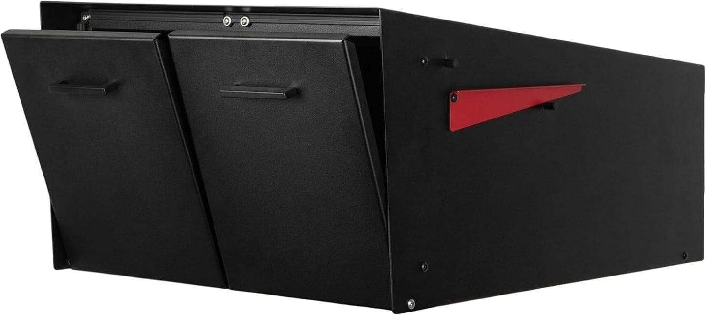 Buzón doble negro para 2 casas montaje poste exterior