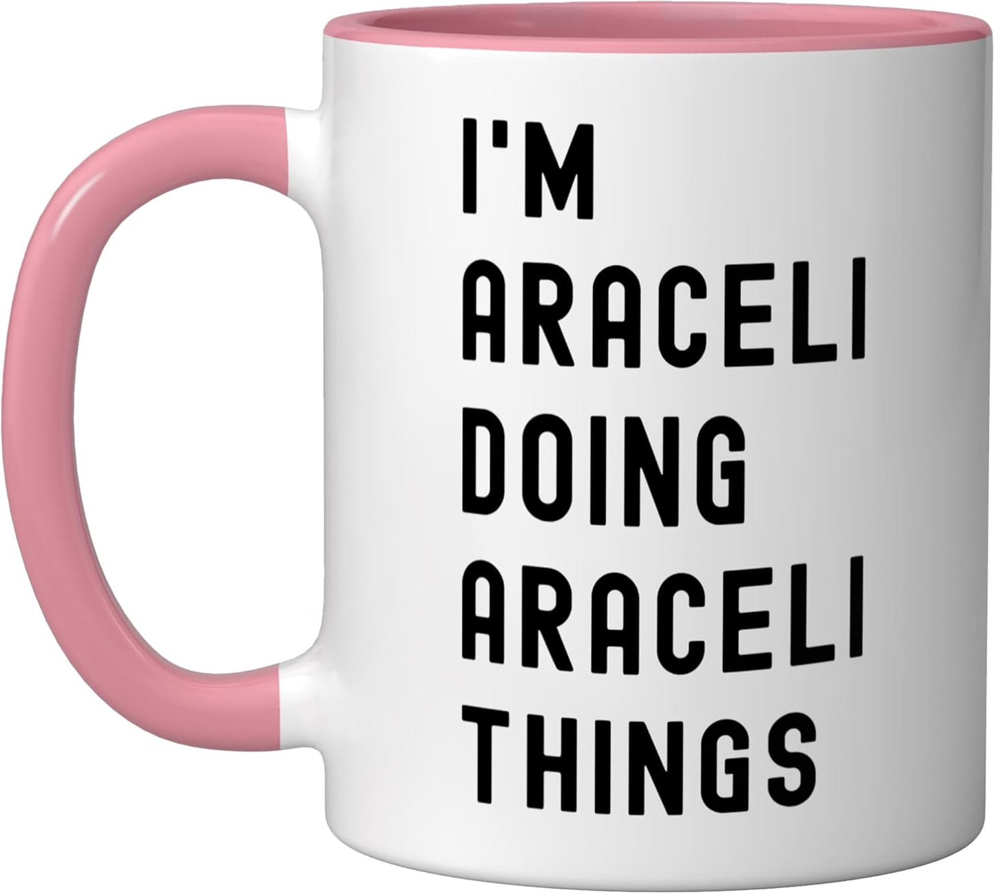 Taza cerámica Araceli Things rosa/blanco