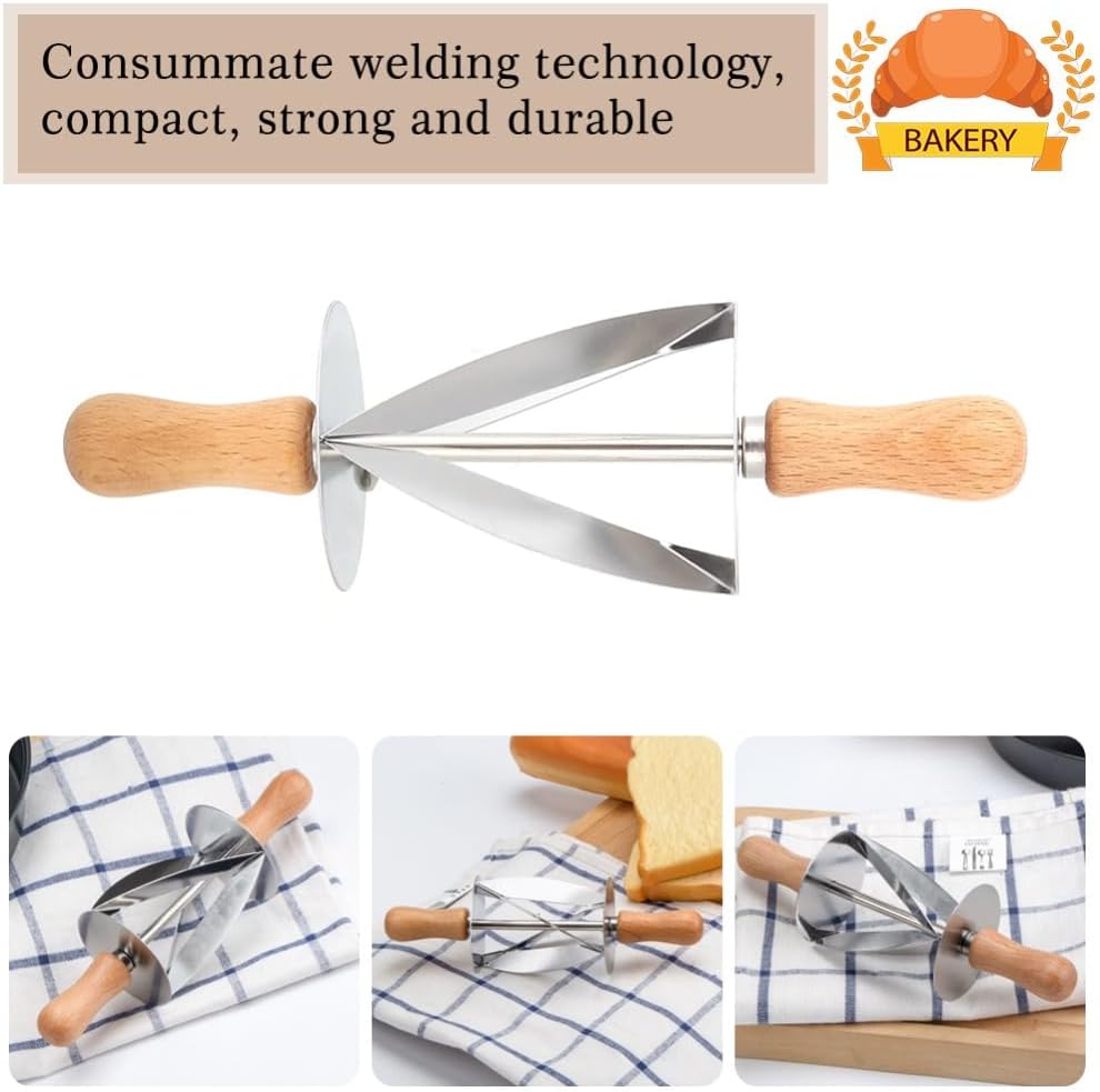 Cortador cruasán acero inox mango madera 7.68pulg